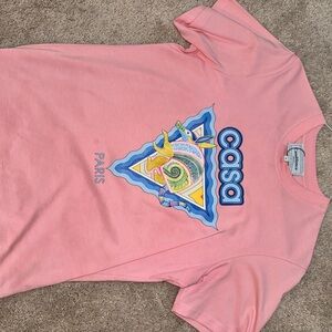 Casablanca pink short Sleeve Tee with Graphic Design